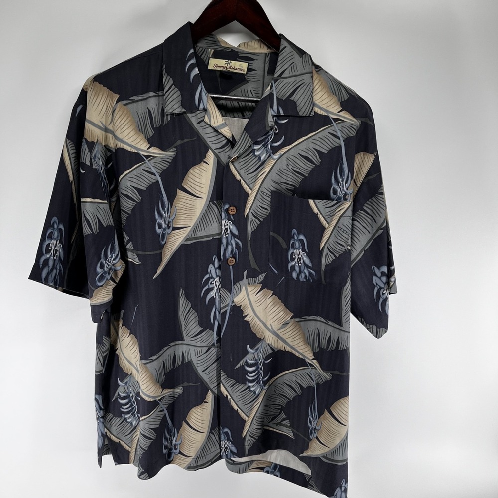 Tommy Bahama 100% Silk Hawaiian Shirt Size-L